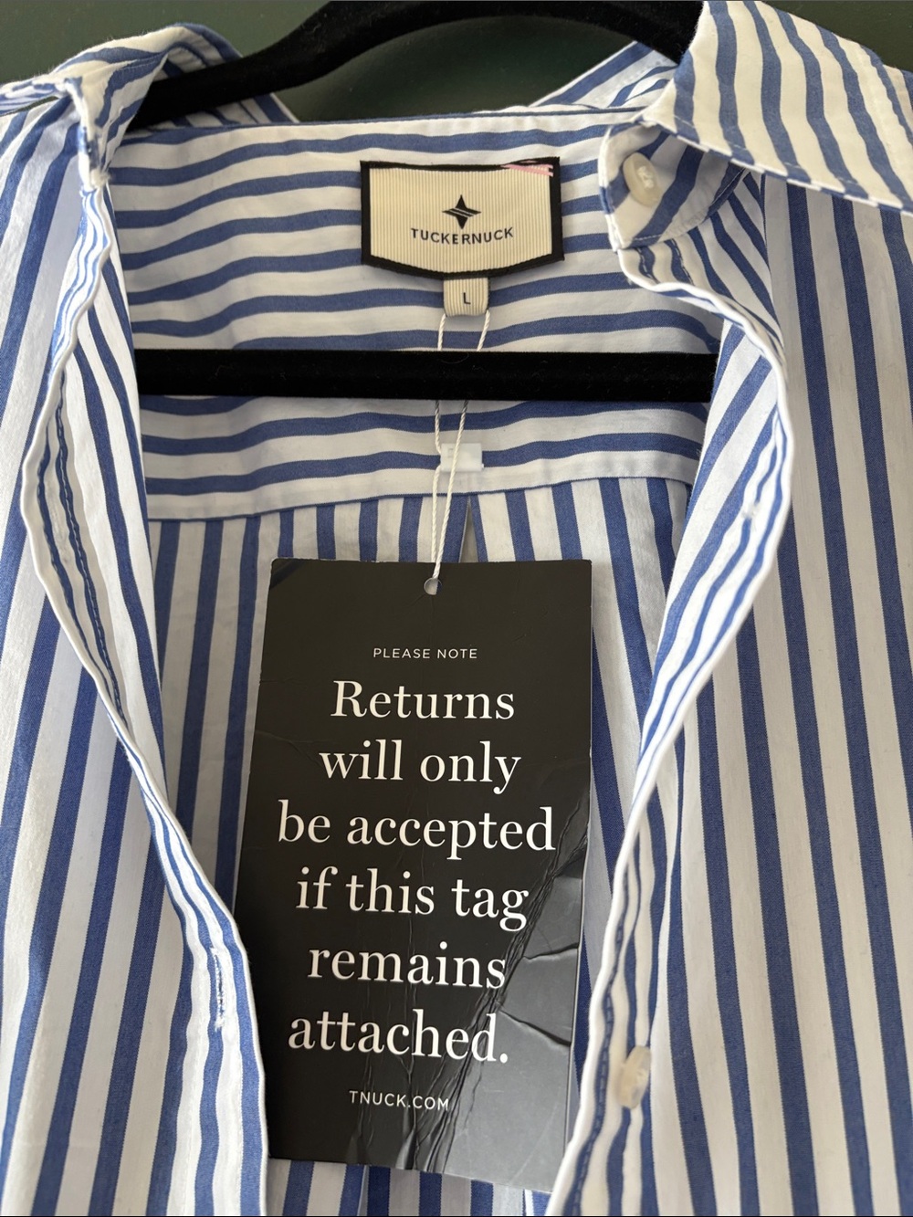 Tuckernuck Blue and White Vertical-Stripe Button Shirt - Picture 2 of 4